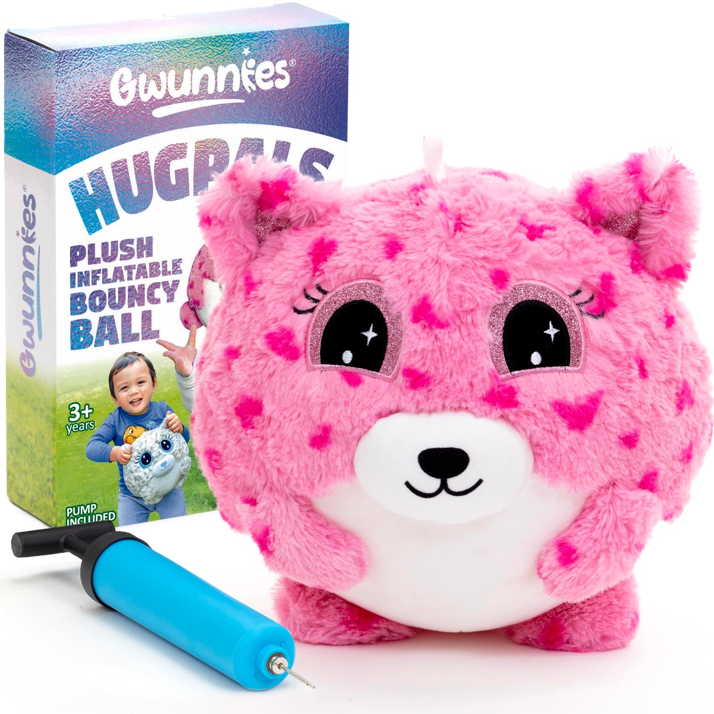 ✨Lily Loveheart Hugpal - 9in Plush Bouncy Ball with Pump Included💖
