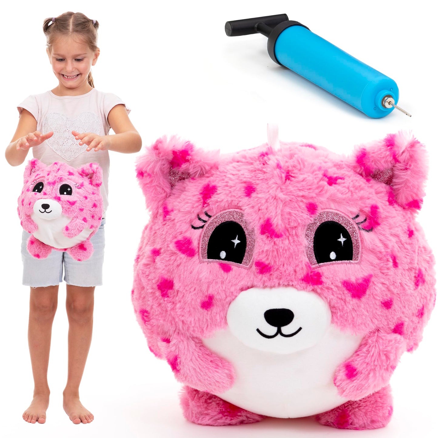 ✨Lily Loveheart Hugpal - 9in Plush Bouncy Ball with Pump Included💖