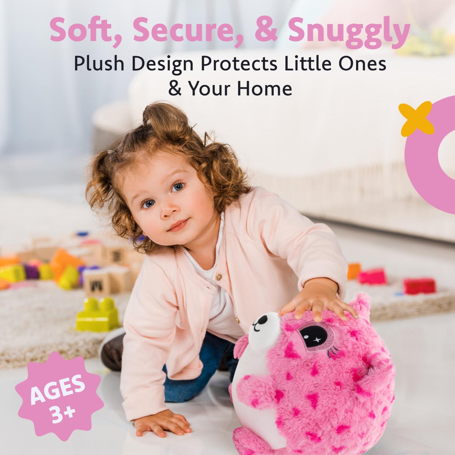 ✨Lily Loveheart Hugpal - 9in Plush Bouncy Ball with Pump Included💖