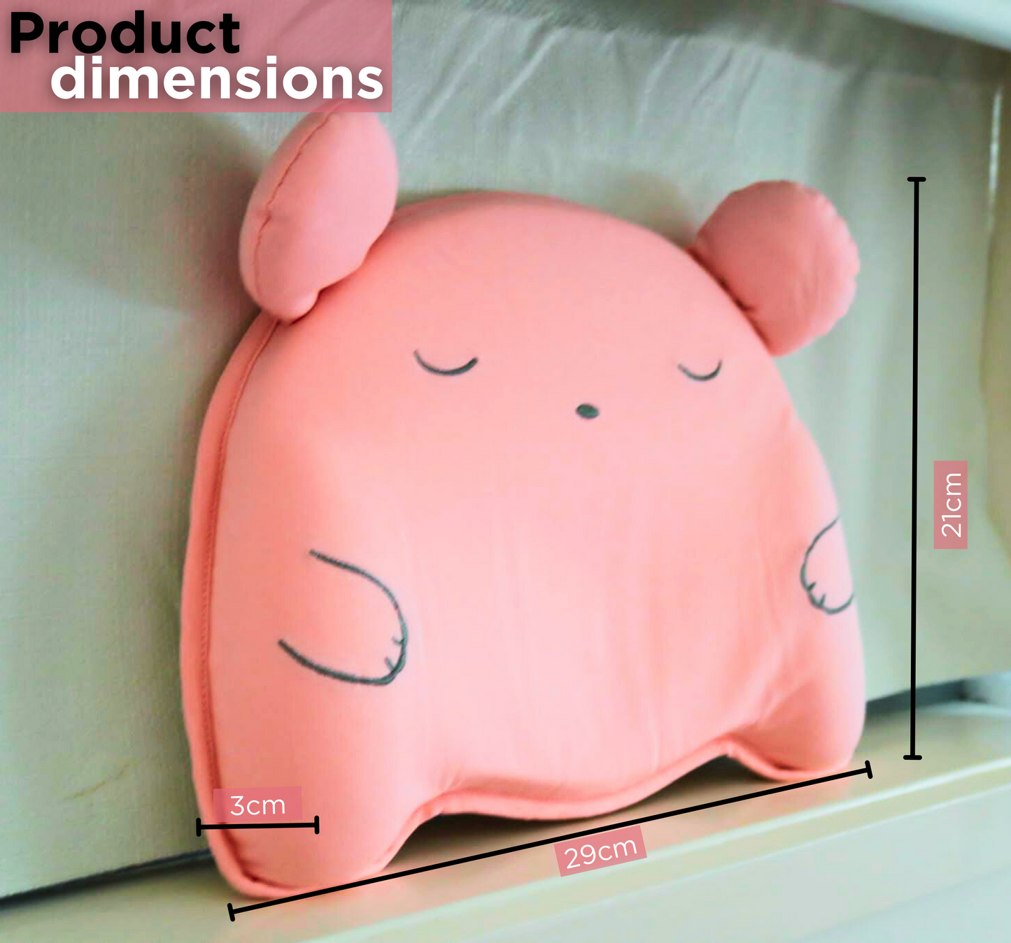 🧸 Baby Memory Foam Pillow – Pink Blush - Panda Bear Design (AUS)