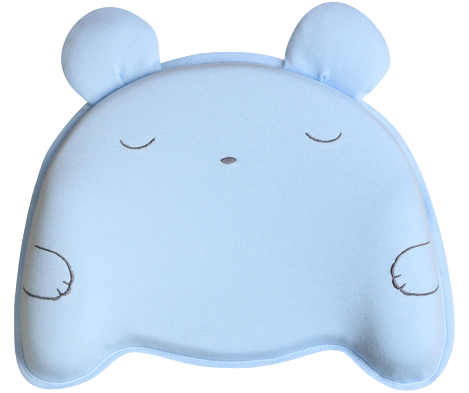 🧸 Baby Memory Foam Pillow – Baby Blue - Panda Bear Design (AUS)